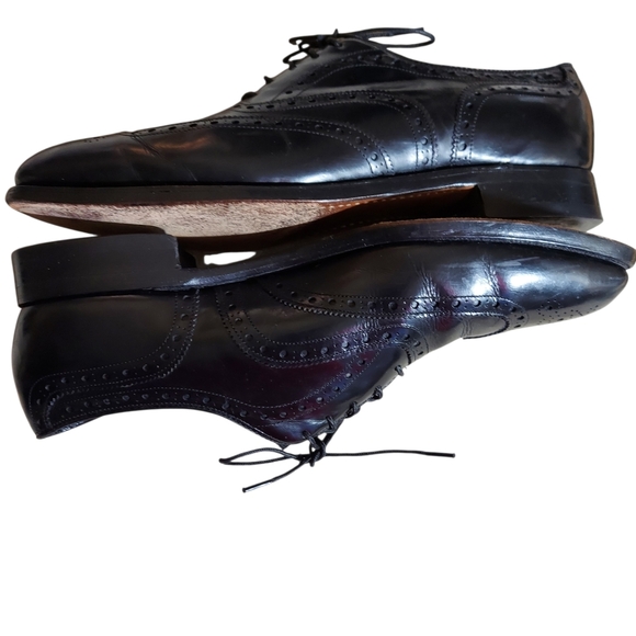 Johnston & Murphy Black Leather Aristocraft Vintage wingtip oxford dress shoes main image 6